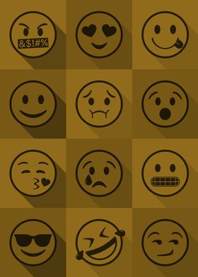 Emoji Expressions Yellow