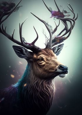 color deer in the night