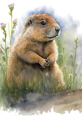 Watercolor beaver