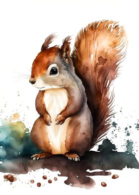 Squirrel Watercolor