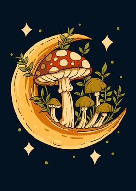 Cottagecore Moon Mushroom