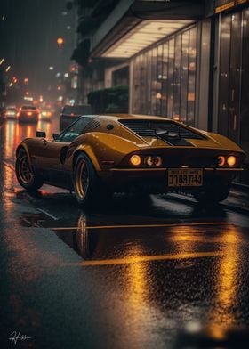 GOLD LAMBORGHINI MIURA CAR