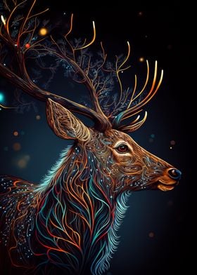 color deer in the night