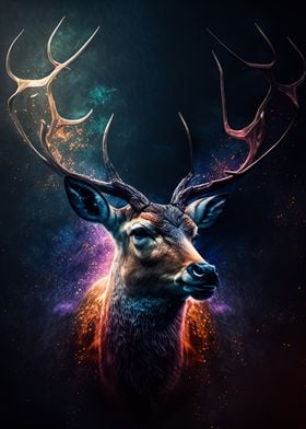 color deer in the night