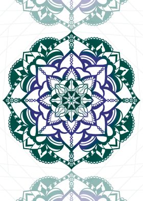 Mandala Green Flowers