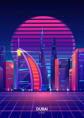 Dubai Synthwave Cityscape