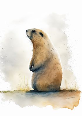 Watercolor beaver