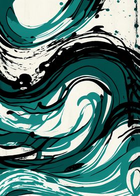 Turquoise Tide of Abstract