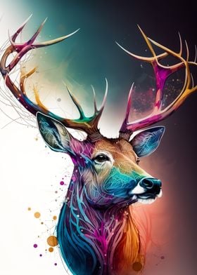 color deer in the night