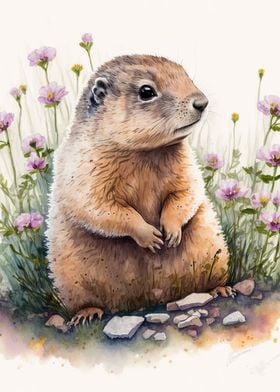 Watercolor beaver