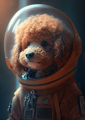 Red Poodle Astronaut 