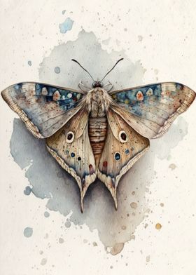 Moth Watercolor Insect