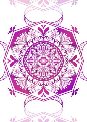 Mandala Pink Purple Flower