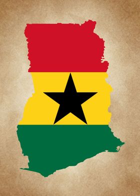 Ghana map vintage
