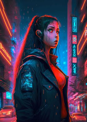 Neon Cyberpunk Girls 014