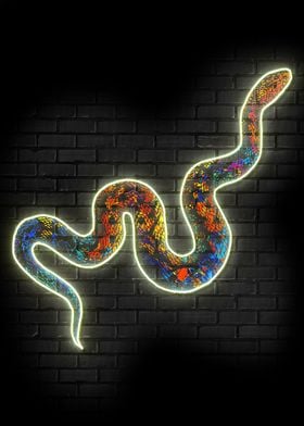 Neon predator snake