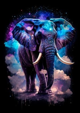Magic Elephant on Clouds