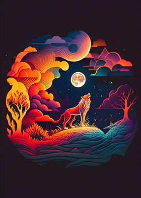 wolf night moon