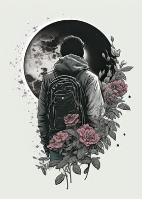 Sadness Moon and Roses