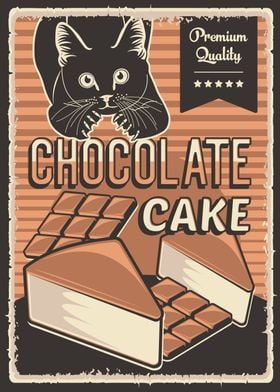 Chocolate cake and cat