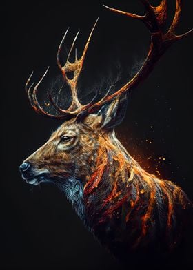 color deer in the night