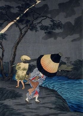 Ukiyo e thunder shower