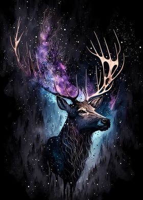 color deer in the night