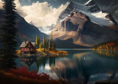 Lake with Mountains