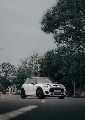 White Mini Cooper 