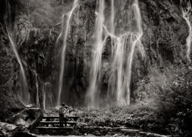 Black And White Waterfall
