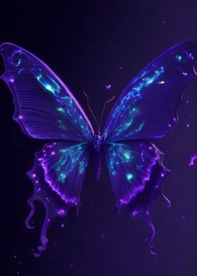 Abstract Neon Butterfly