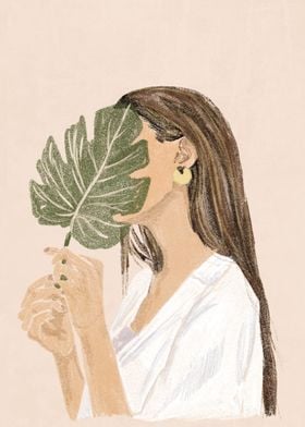 Monstera Woman Portrait