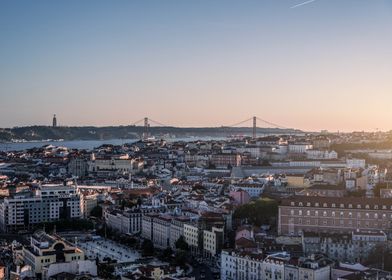 Lisbon Skyline Golden Hour