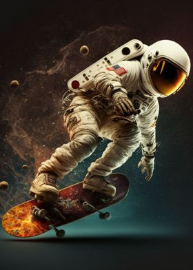 Funny Astronaut Skateboard