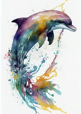 Dolphin Watercolor