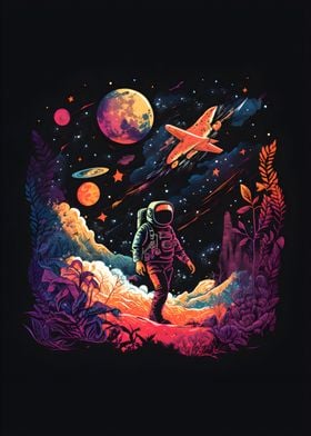 astronaut colorful