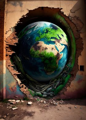 Earth Graffiti Ai art