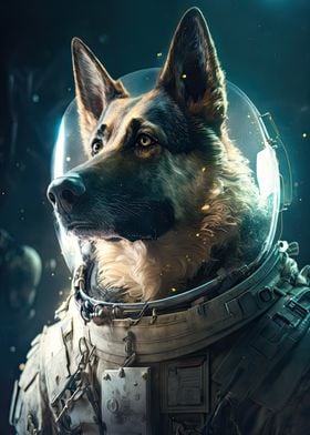 German Shepherd Astronaut 