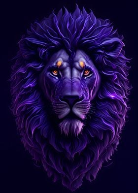 Abstract Neon Lion