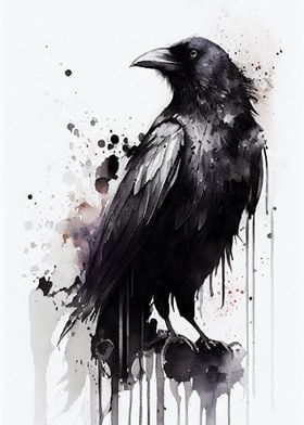 Raven Watercolor