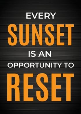 Opportunity to reset 