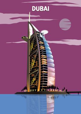 Dubai Skyline Poster Art