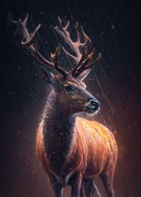 Fantasy Deer in Rain