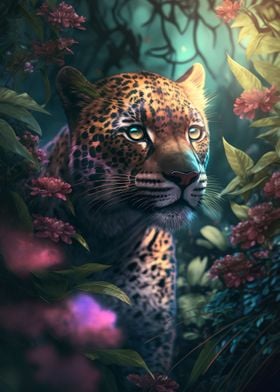 Leopard Flowers Jungle