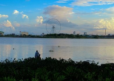 Fishing in the lake