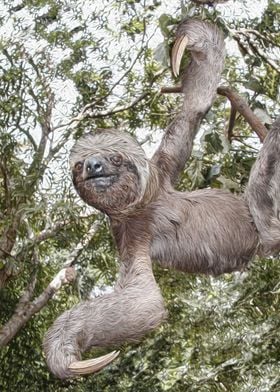 Sloth the tree hugger