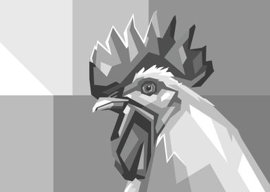 Gray Rooster Popart