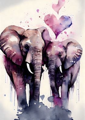 A Pair of Loving Elephants