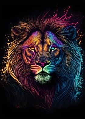 Neon Lion Animal