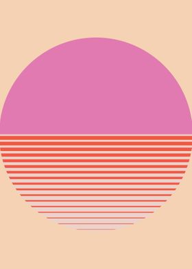 Pink Retro Sun Minimal